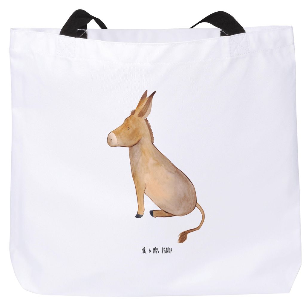 Mr. & Mrs. Panda Tote Bag Esel - Weiß - Geschenk, Ziel, Erfolg, Lustige Sprüche, Beutel, Weisheit, Strandtasche, Reisetasche, Schultasche, Zuvers...