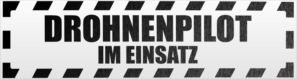 Kiwistar Drohnenpilot Einsatz gestreift Magnetschild Schild magnetisch - 60cm Schwarz - reflektierend - Magnetfolie für Auto PKW Kfz