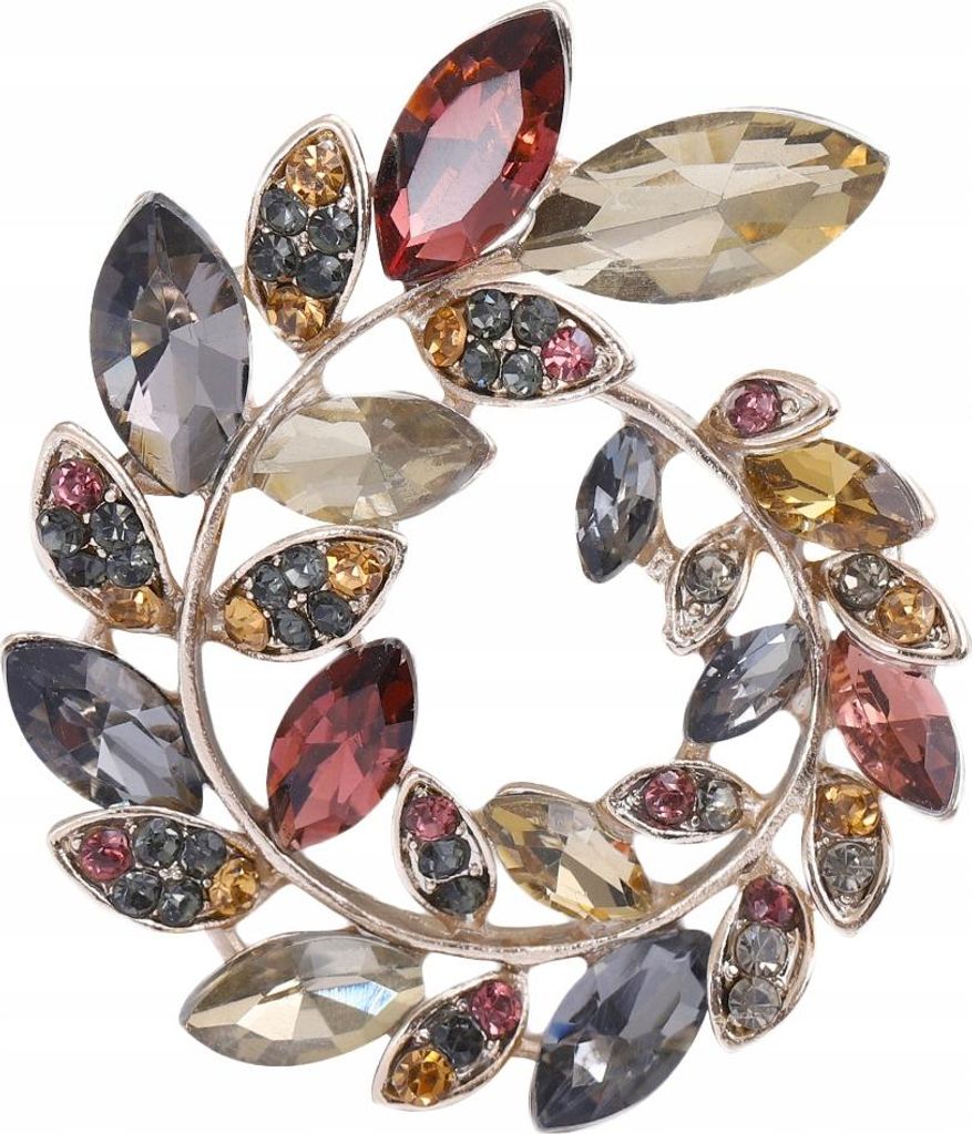 PINETS Brosche Kranz Blatt Strass Blume Geschenk Produktbild 
