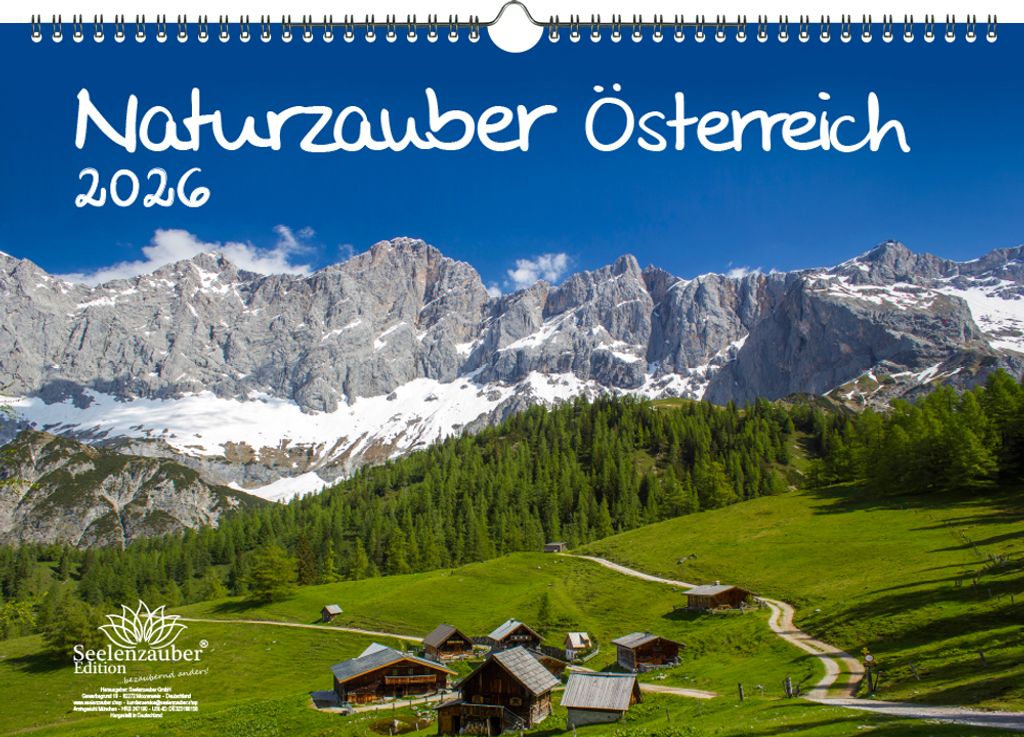 Naturzauber Österreich DIN A3 Kalender für 2026 Landschaft Reise Urlaub Berge - Seelenzauber