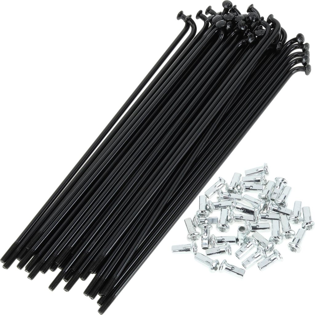 1 Satz Universal-Fahrradspeichen 12G 149mm Länge Fahrradrad Speichen Nippel Schwarz Kohlenstoffstahl