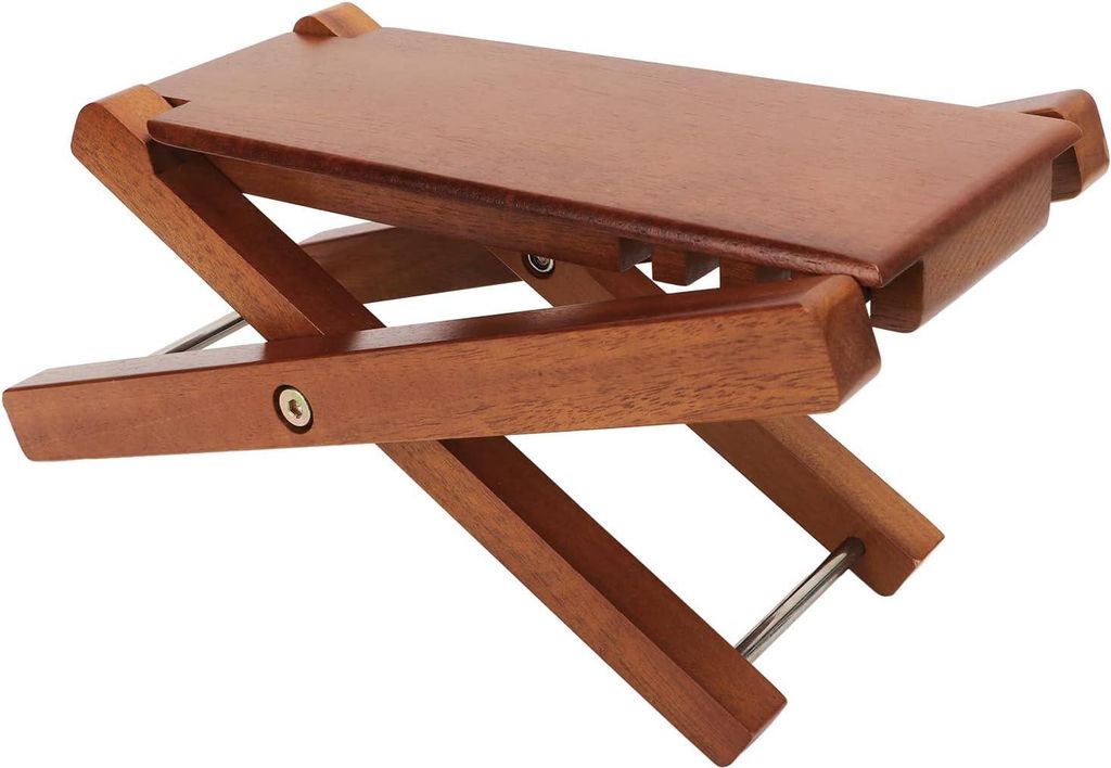 Verstellbare Höhe Gitarrenfußbank - Starke Unterstützung - Eleganter Stil - Premium Holz - Musiker - Klassische Gitarrenfußstütze
