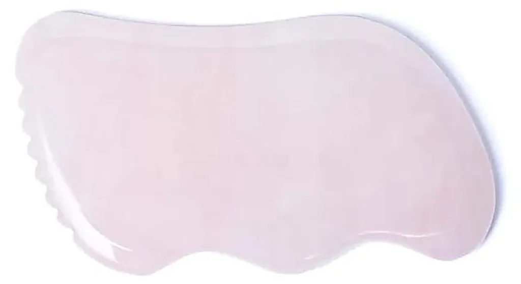 Gua Sha Quartz Rose Wave pour Massage Facial - Pack Duo 9cm et 84g Pro
