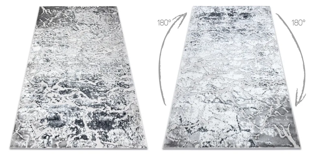 Tapis Gris MEFE 6182 - Texture Relief Structural et Molleton Double