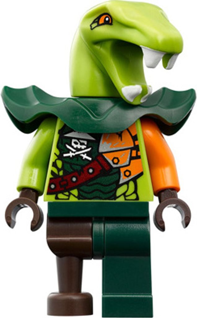 A LEGO minifigure of a snake-like character.