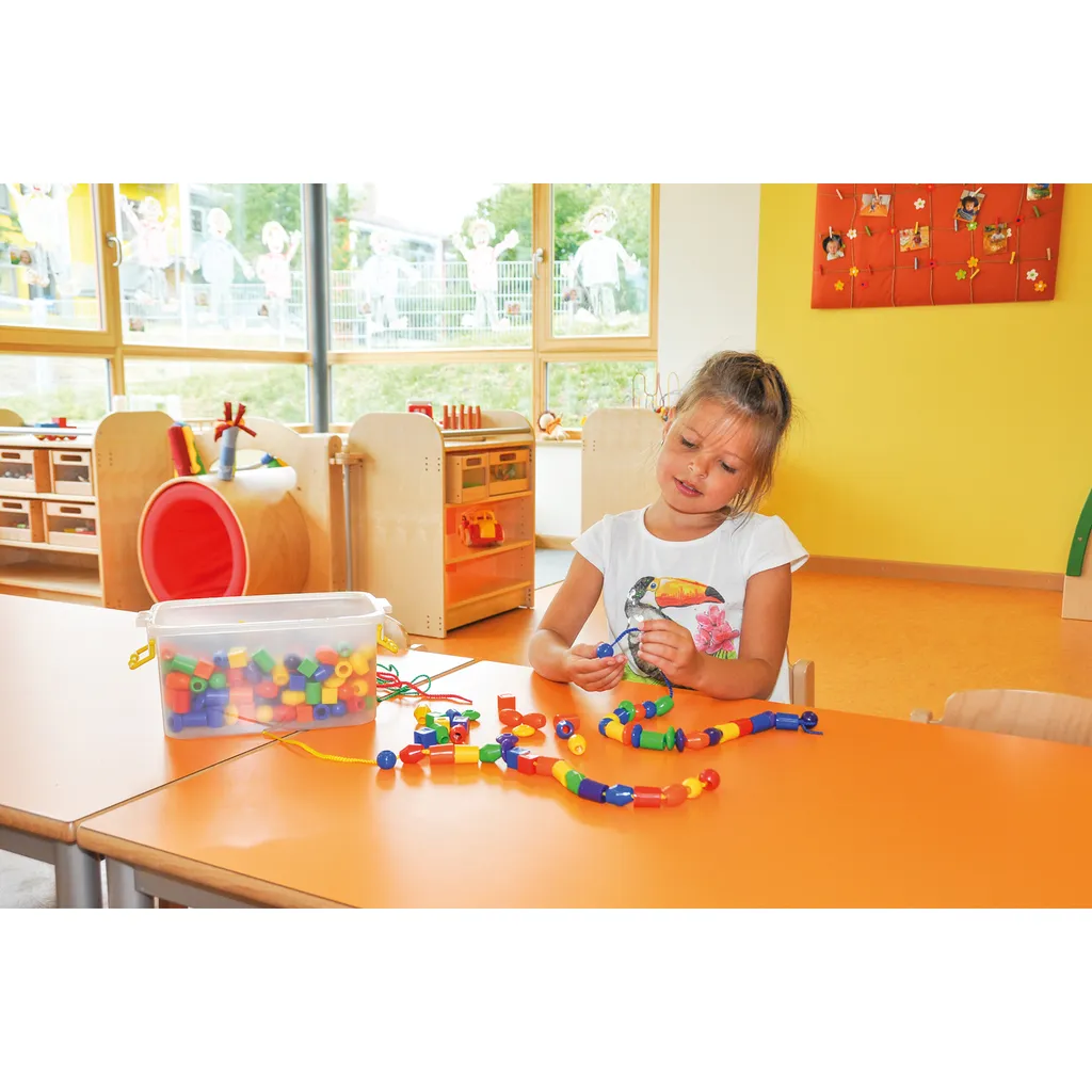 Perles à enfiler pour enfants - Grand baril de 364 perles multicolores - 3