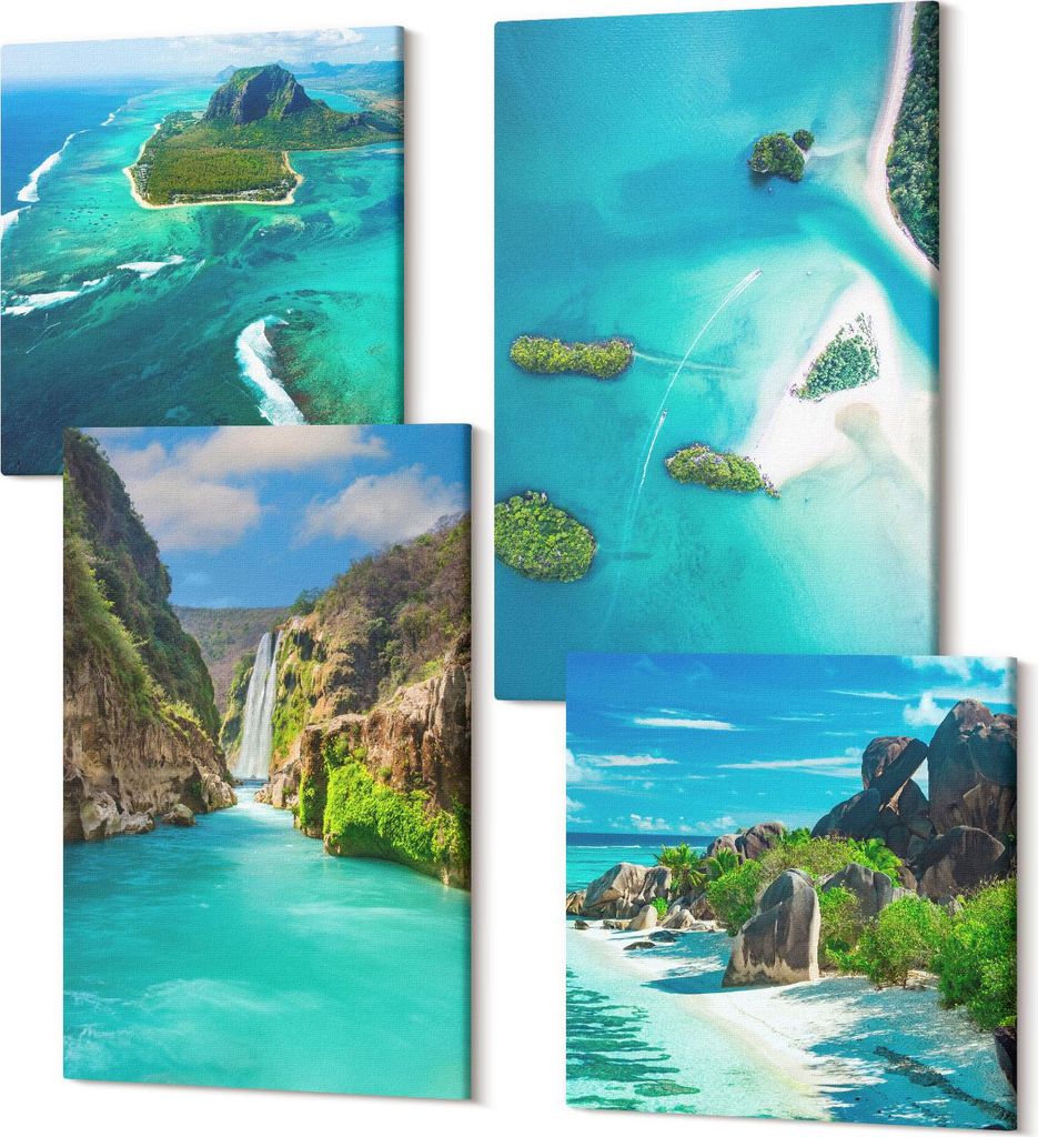 Leinwandbilder Mehrteilig 4-teilig – Modernes Design – Hochwertiger Polycanvas Kunstdruck – Wanddekoration & Wandkunst – Bilder für Zuhaus...