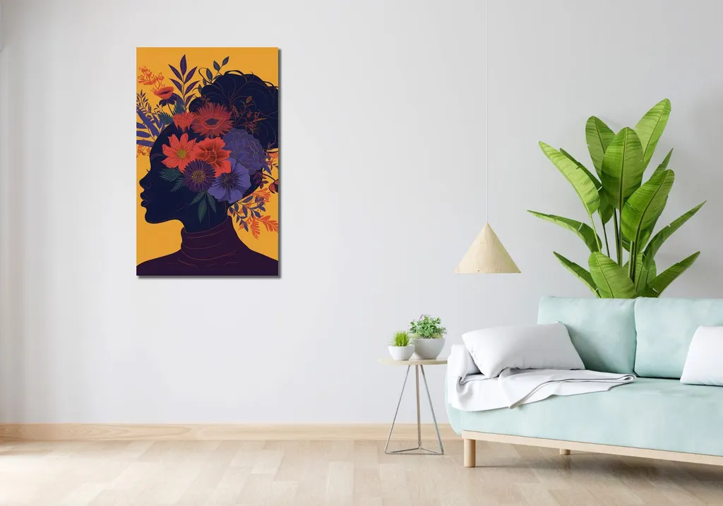 Tableau Muse Botanique 60x100 cm - Décoration Murale Feuillage Moderne
