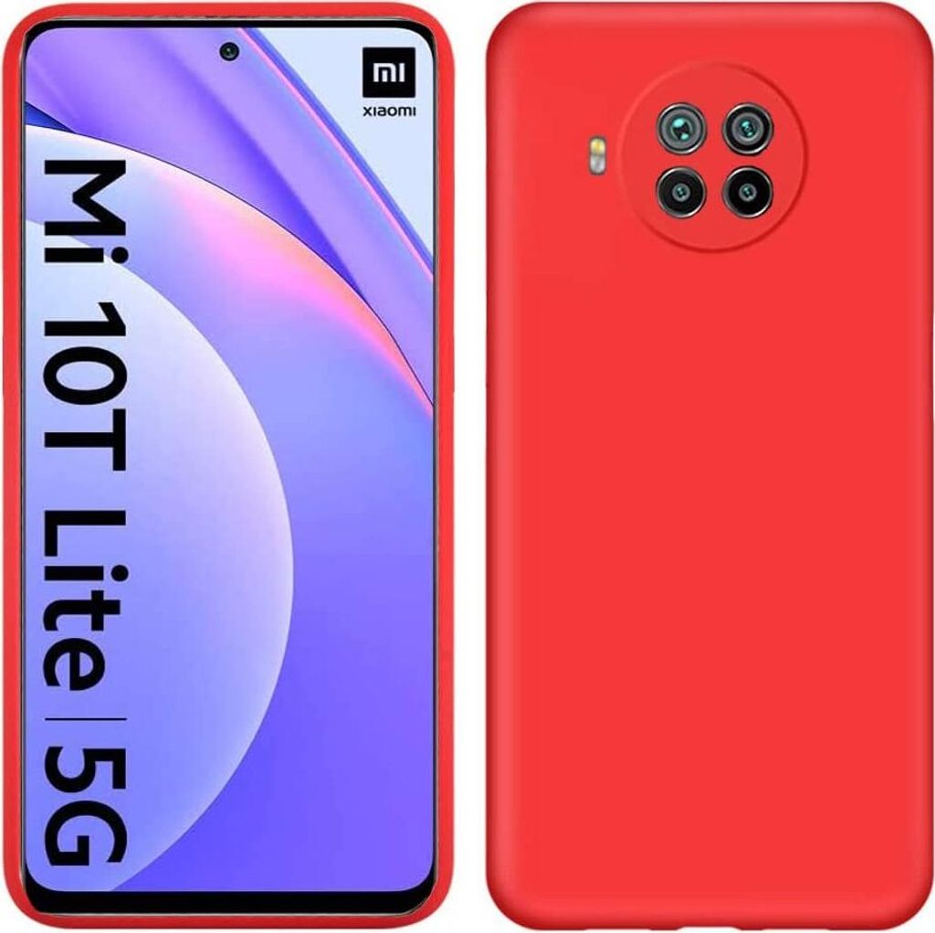 Xiaomi Mi 10T Lite Hülle, LaimTop Flüssig Silikon Soft Gummi Schutzhülle für Xiaomi Mi 10T Lite Rot