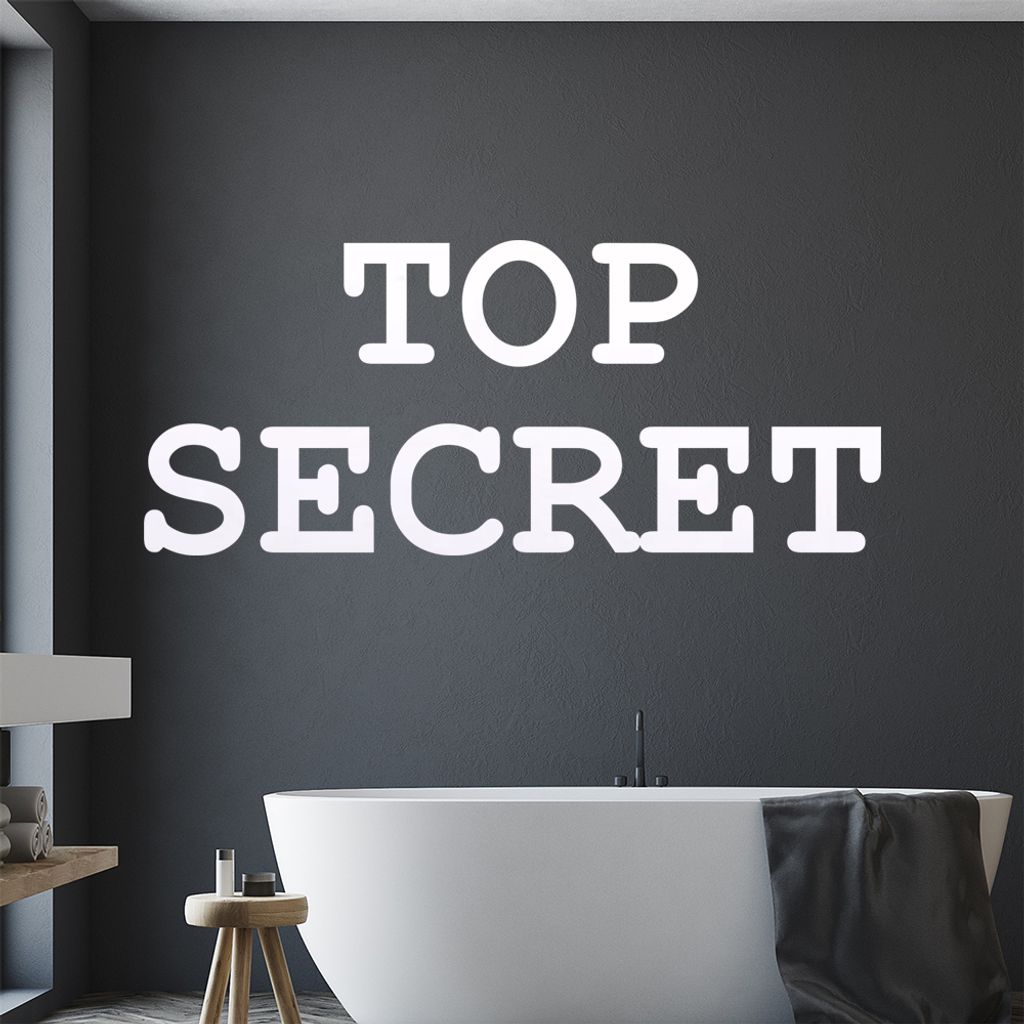 Top Secret Wandtattoo in 6 Größen - Wandaufkleber Wall Sticker - Dekoration, Küche, Wohnzimmer, Schlafzimmer, Badezimmer