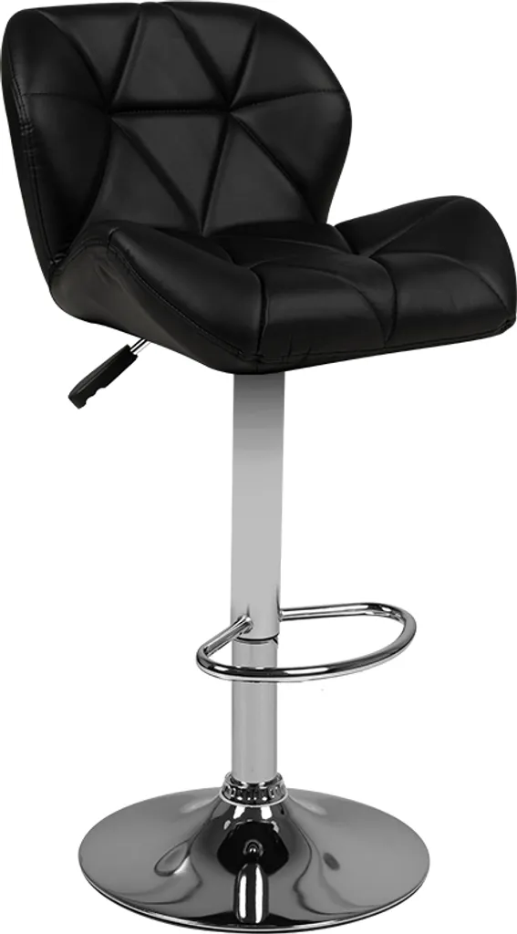 Tabouret de bar réglable M01 matelassé noir avec assise pivotante chic