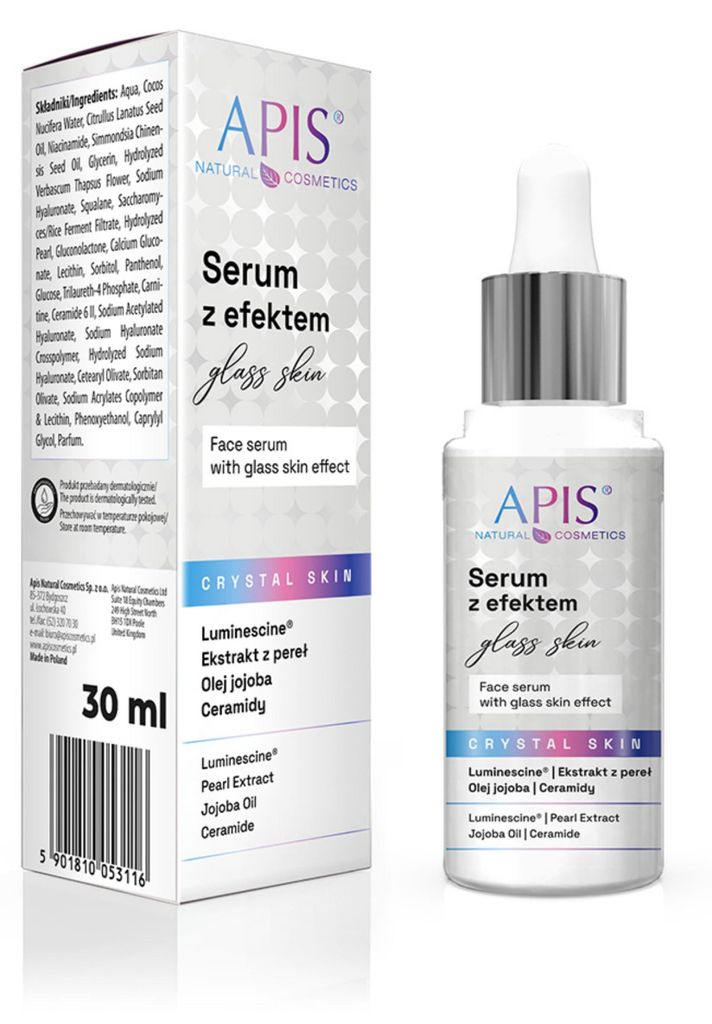 APIS – CRYSTAL SKIN Gesichtsserum mit „Glass Skin“-Effekt, 30ml