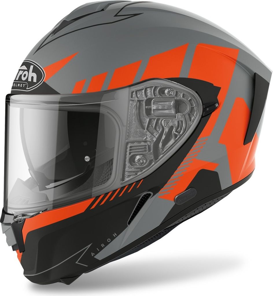 Integralhelm Crosshelm Schutzhelm Quad AIROH Spark Rise Orange Schwarz Größe XL