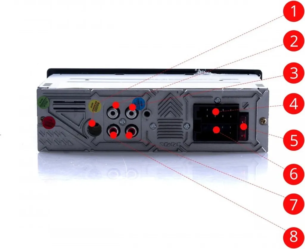 Autoradio Bluetooth USB SD Einparts avec éclairage LED rouge dynamique - 13