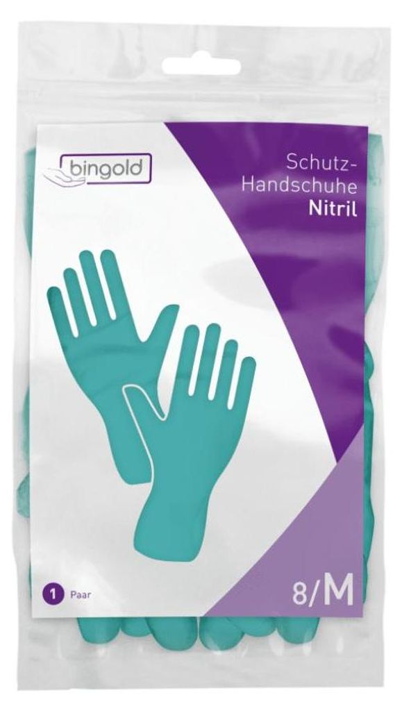 Bingold Schutzhandschuhe Nitril- Grün / M | Packung (12 Produktbild 