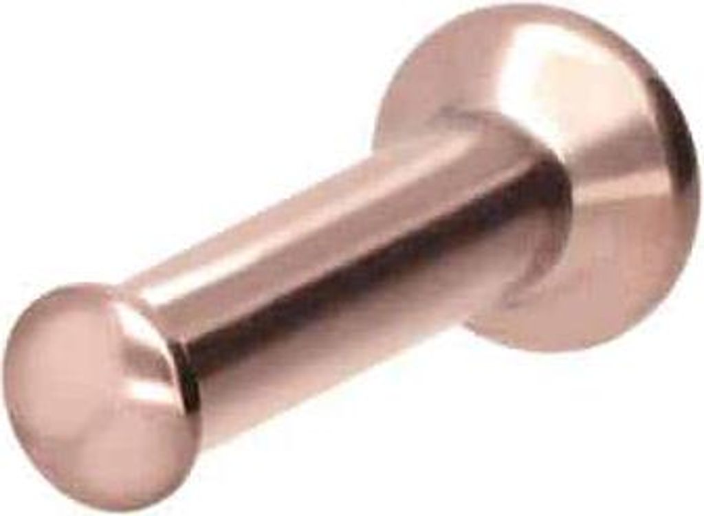 Ohrpiercing, Nasenpiercing Chirurgenstahl Triple Piercing Mini Labret mit Innengewinde FLAT-DISC RoséGold Stablänge: 6mm | Discgröße: 1,5mm