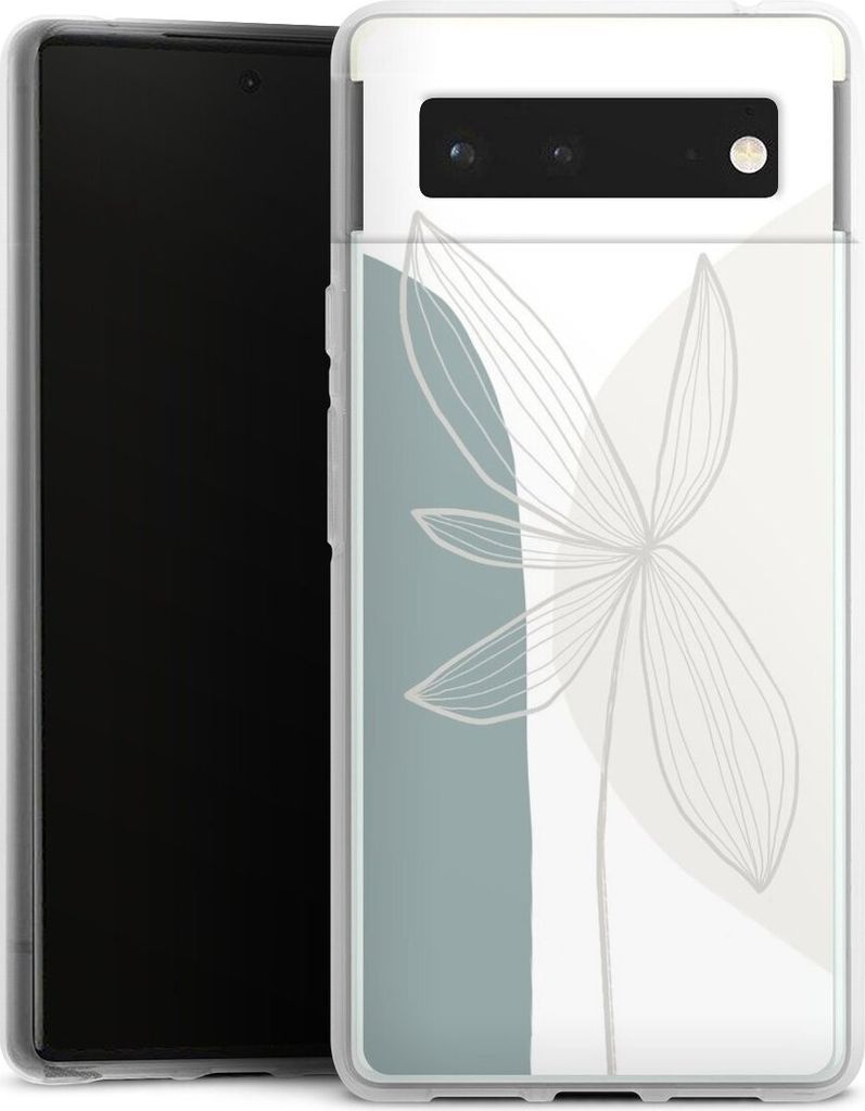 DeinDesign Handyhülle für Google Pixel 6 Silikon Hülle Case Smartphone Schutzhülle Blume Boho Pastell