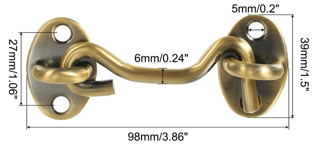 3" Haken ?se Verschluss 2 Pack Kohlenstoffstahl Datenschutz Haken und ?se Verschluss Torschloss fš¹r Fenster Schiebetš¹r Scheunentš¹r Bronze