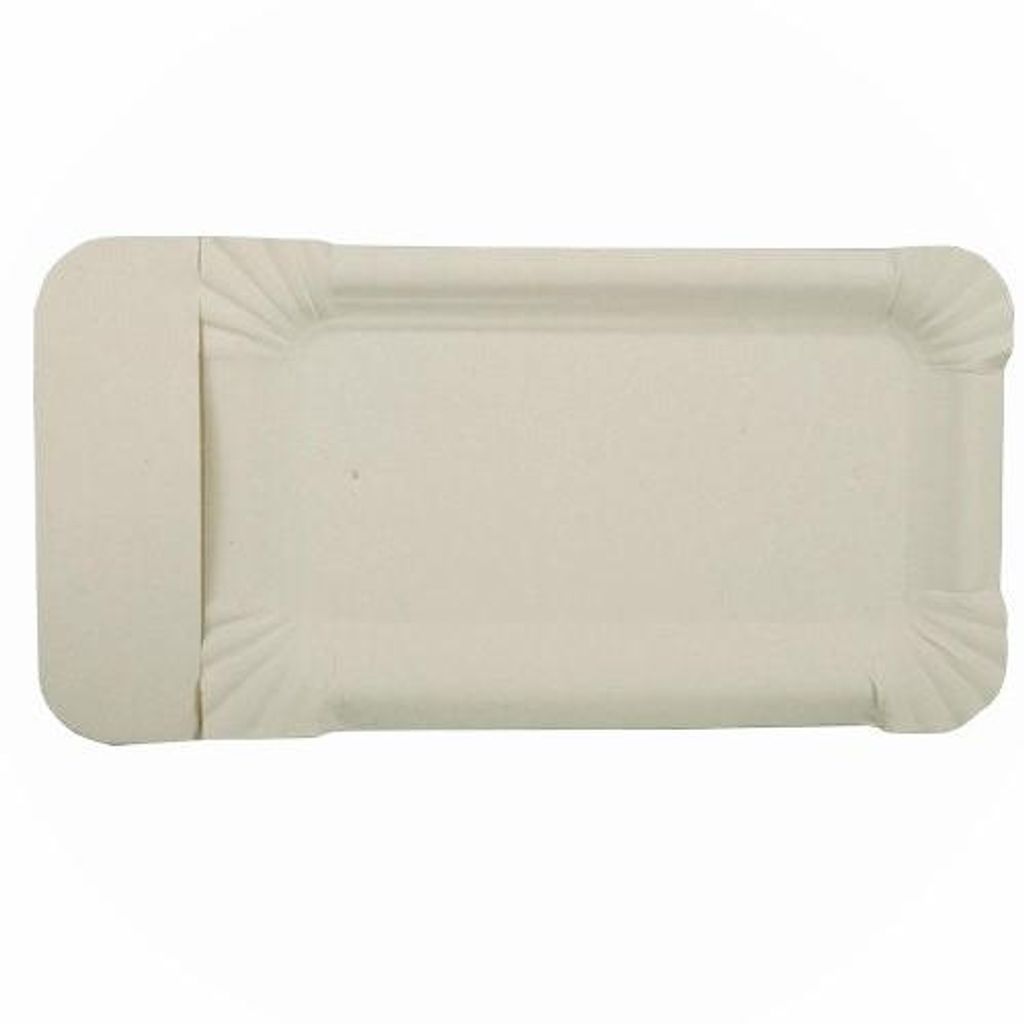 250 Pappteller eckig 9 cm x 18cm WURSTTELLER Teller mit Produktbild 