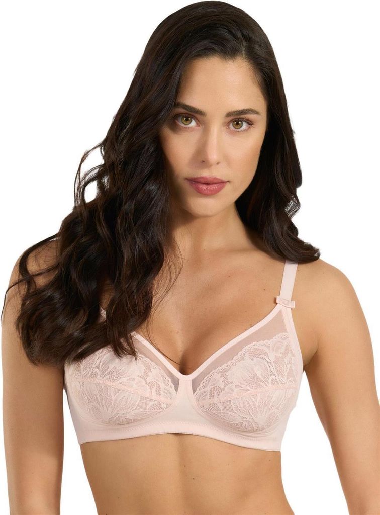 Spiman Damen Soft-BH aus leichter Mikrofaser mit Tüll- und Produktbild 