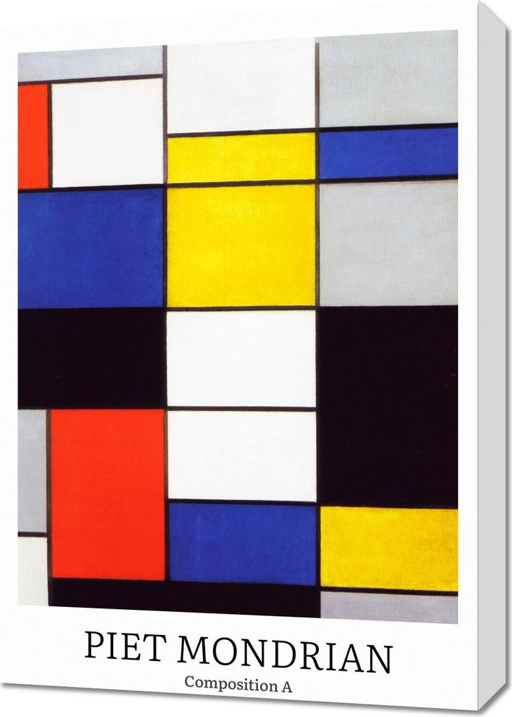 Bild 50x70cm Design Komposition 2, Mondrian Vintage für das Wohnzimmer