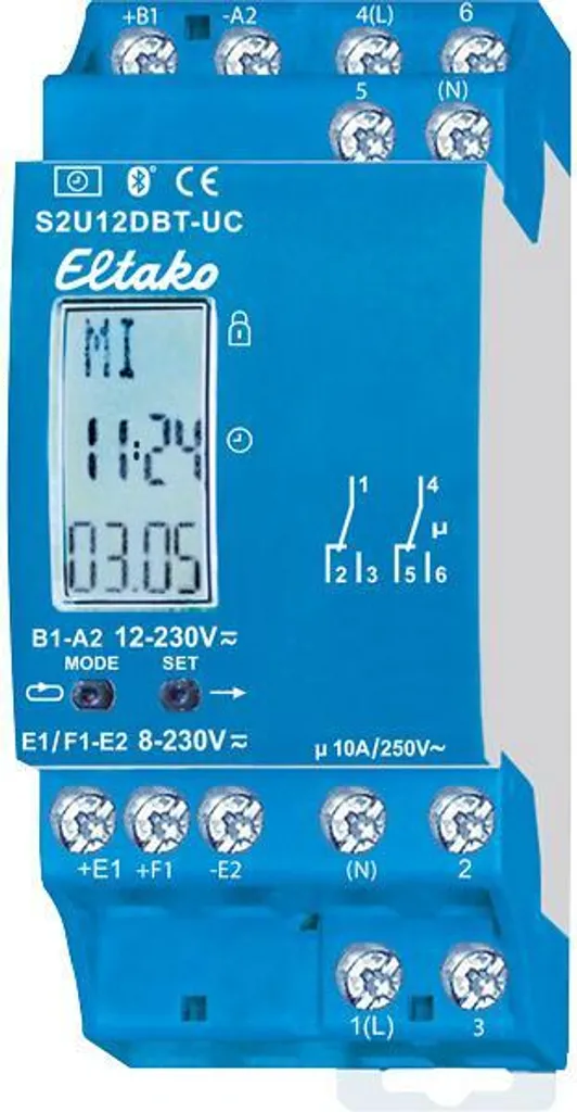 Horloge Eltako S2U12DBT-UC à 2 canaux avec contrôle via application
