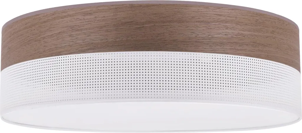 Plafoniera Wood Plexi Noce 50cm E27 - Lampada Soffitto Stile Nordico