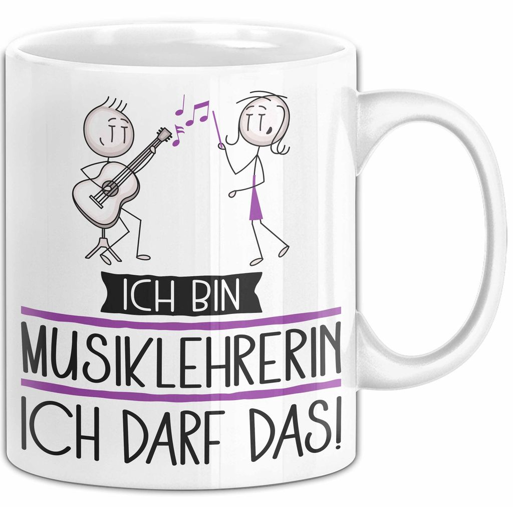 Geschenk für Musiklehrerin Tasse Lustige Geschenkidee Geburtstag Ich Bin Musiklehrerin Ich Darf Das (Weiß)