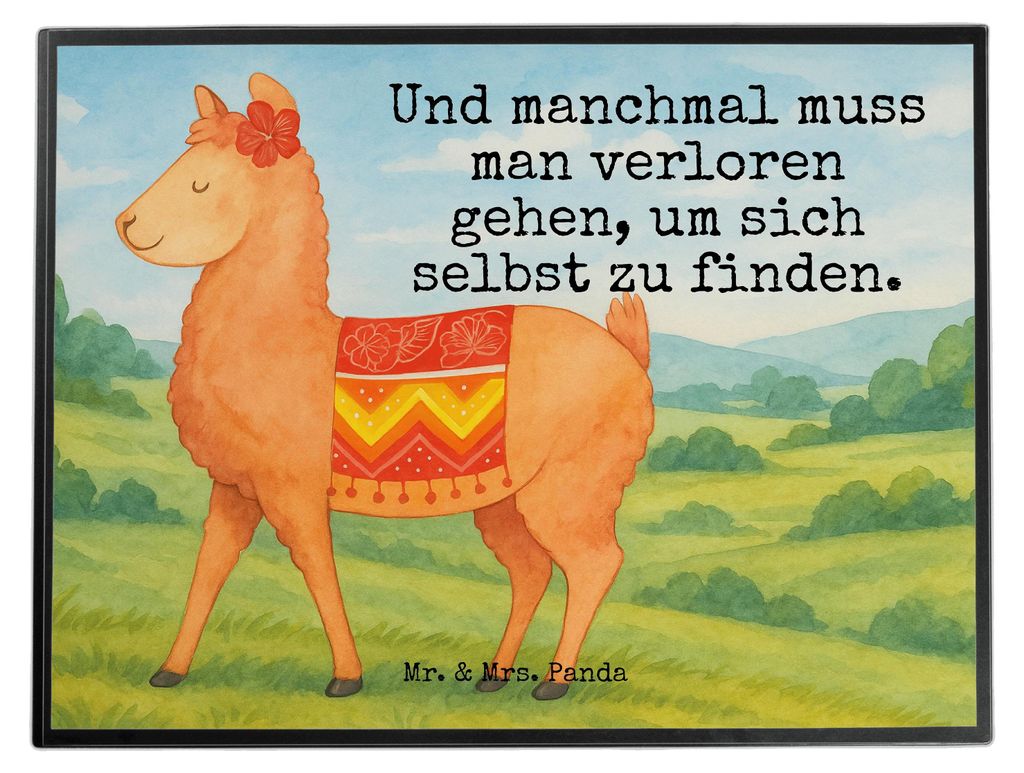 Mr. & Mrs. Panda schreibtischunterlage Alpaka Stolz Design - Weiß - Geschenk, schreibtischunterlagen, Schreibunterlage, schreibtischmatte, Tischsc...