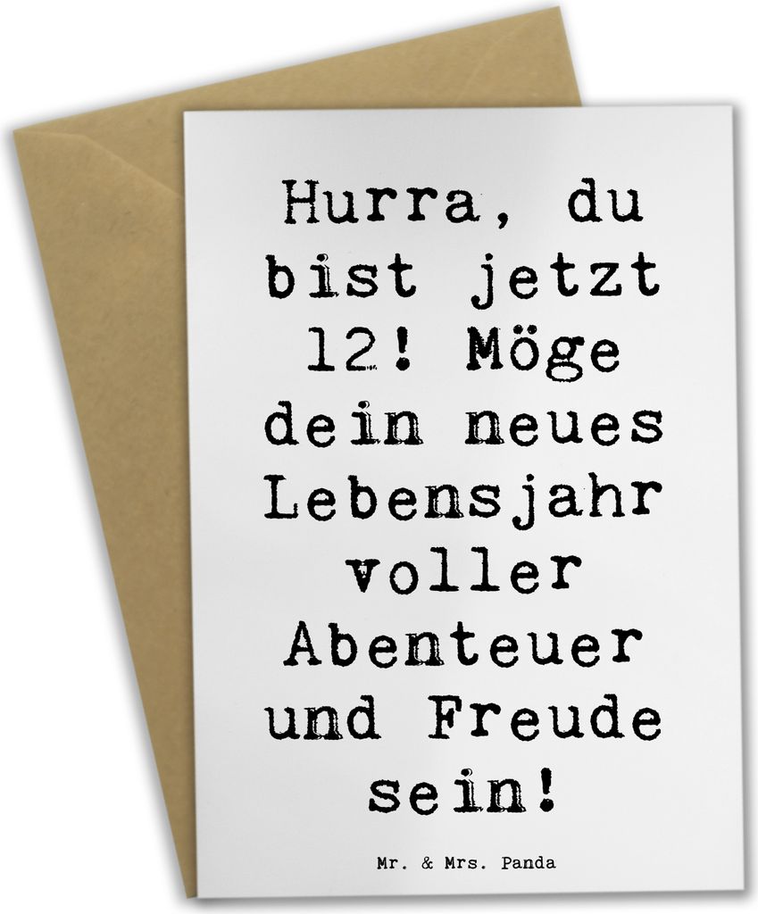 Mr. & Mrs. Panda babykarte Spruch 12. Geburtstag - Weiß - Geschenk, Geschenkideen, Teenager, Grußkarten, firmungskarte, glückwunschkarten, Alter...