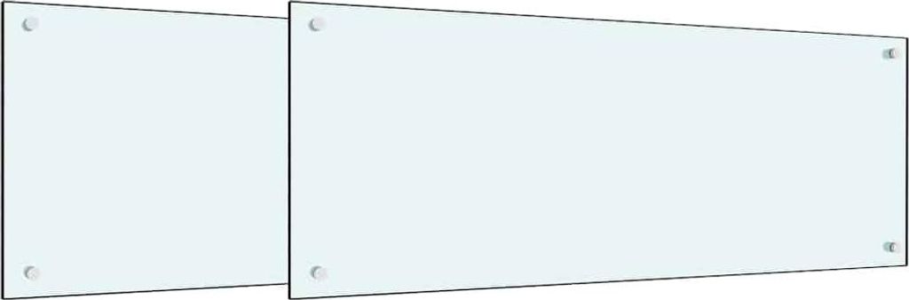 Küchenrückwand 2 pcs Weiß 100 x 40 cm Gehärtetes Glas
