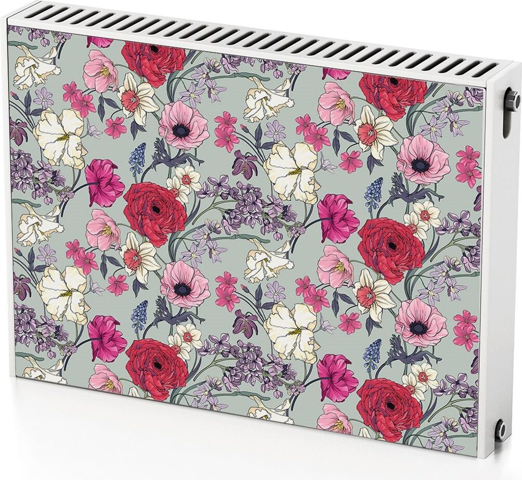 Bunte Sommerblume – Magnetische Heizkörperabdeckung – 80x60 cm – Magnet Heizkörperabdeckung – 3D Würfel – Heizkörperverkleidung – M...