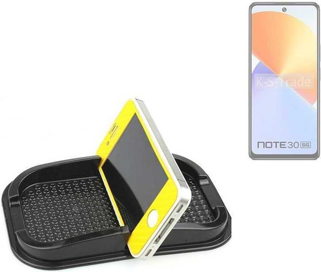 K-S-Trade Auto Anti Rutsch Matte Smartphone-Halter kompatibel mit Infinix Note 30 5G Haft Pad Armaturenbrett Handy-Halterung Silikon