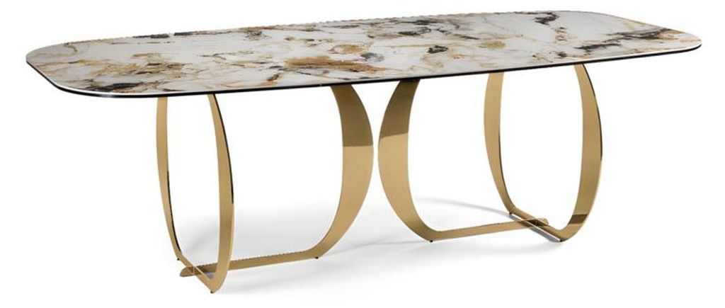 Tisch Modern Beige Luxus Esstisch Küchentisch Rechteckiger Esszimmertisch