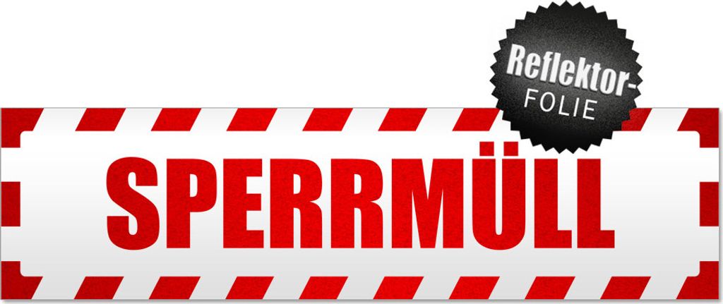 Sperrmüll gestreift Magnetschild Schild magnetisch