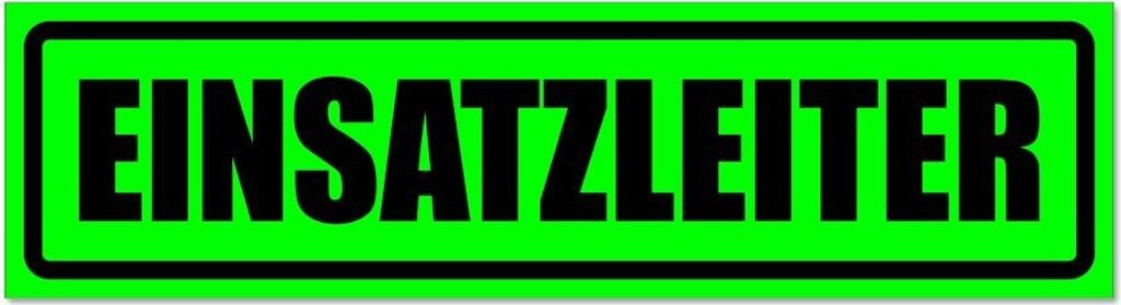 Kiwistar - Autoaufkleber - Grün - Schwarz - 30 x 8 cm - Einsatzleiter invertiert - Hinweis Aufkleber Sticker für Auto, Kfz, Fahrrad, PKW, LKW