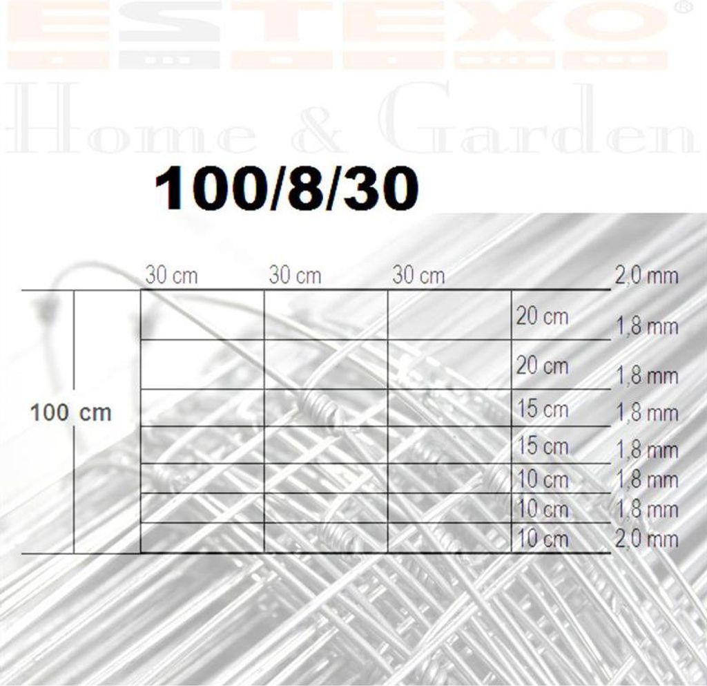 Weidezaun Knotengeflecht Wildzaun 100/8/30 Draht Zaun 50 m Produktbild 