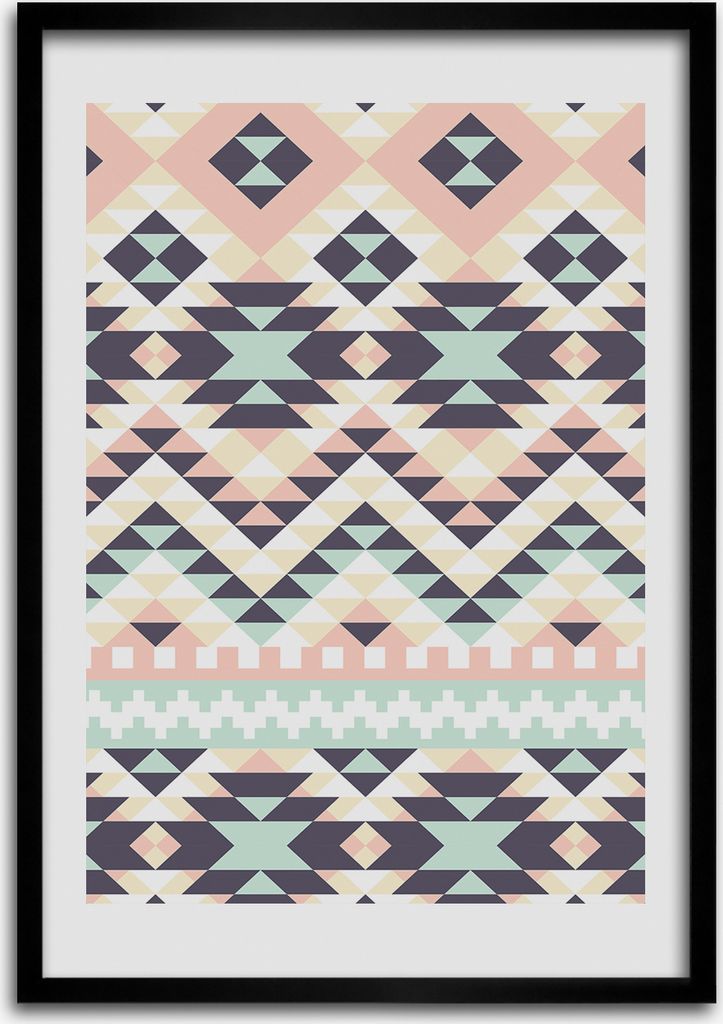 Bild - Bilderrahmen - Foto - 70 cm x 100 cm - MDF - Rahmen - Wandkunst - Ethnischer Hintergrund