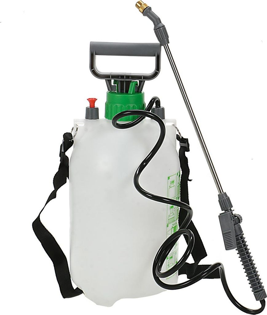 Drucksprühgerät mit Tragegurt, verstellbar, Edelstahllanze, Messingdüse, Sprühkopf dosierbar, Sicherheitsventil, Vol. ca. 5 l