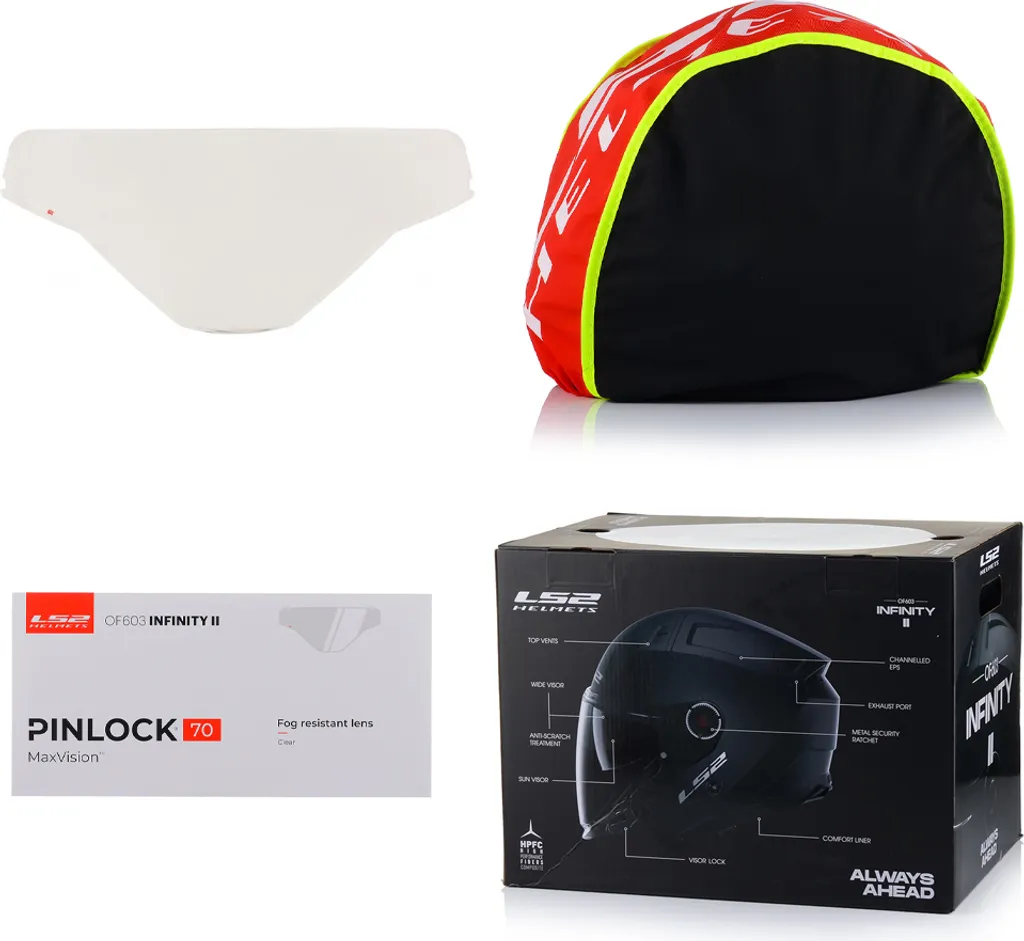 Casque LS2 OF603 Infinity II Solid Jet Noir Mat Taille L 59-60 cm - 13