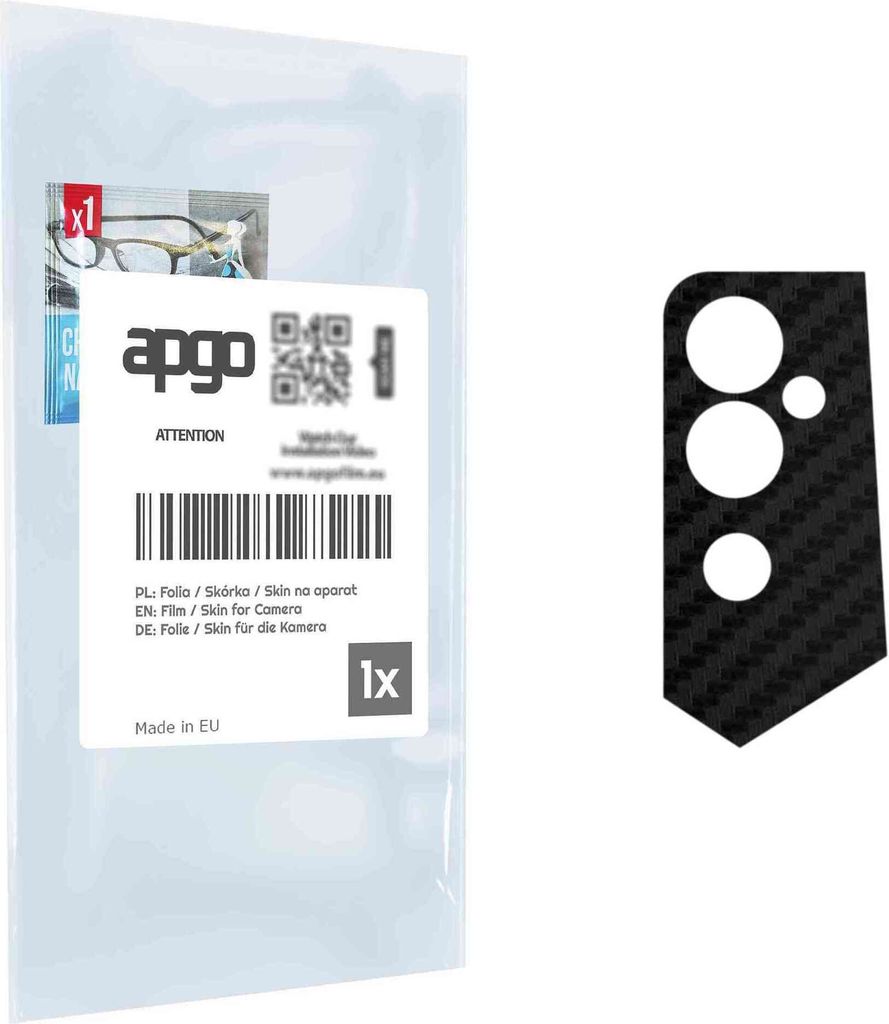 apgo Objektivschutz-Folie, Kameraschutz kompatibel mit Tecno Pova 4, Carbon-Imitation, Rückseite Schutzfolie für Kamera-Insel, Hinten Folie, krat...