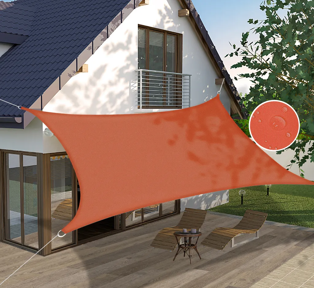 Tenda Sole 5x5m Oxford HDPE Impermeabile Arancione - Protezione UV