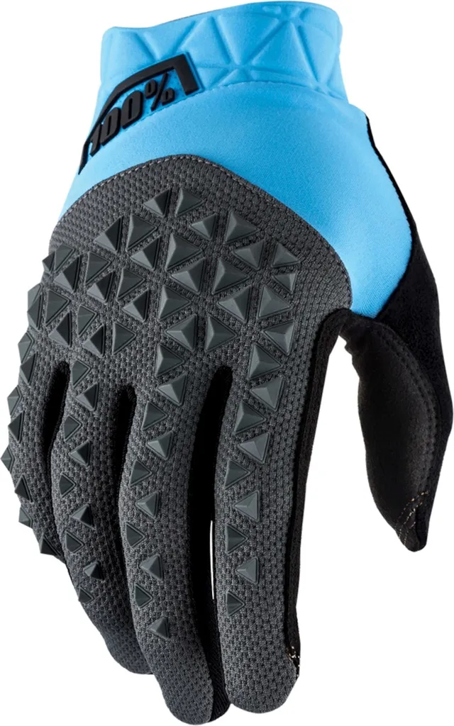 Gants de Vélo Tout Terrain Geomatic S - Protection Main Cyan et Gris Claire