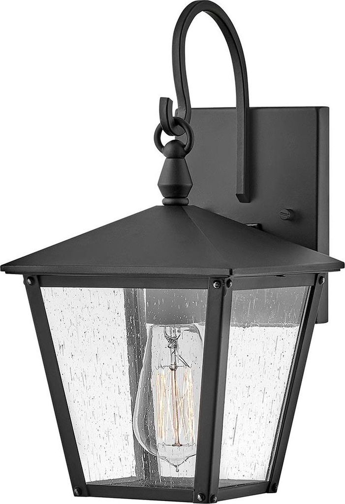 Außenwandleuchte Glas Aluminium IP44 H: 35,1 cm Schwarz Rustikal
