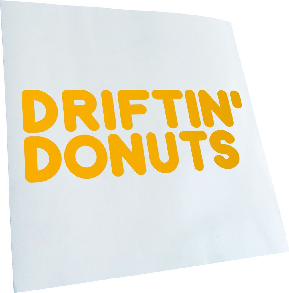 Kiwistar - Autoaufkleber - gelb - 40 x 16 cm - Driftin' Donuts - Heckscheibenaufkleber - Aufkleber für Auto Kfz Fahrrad, LKW, Truck Mofa