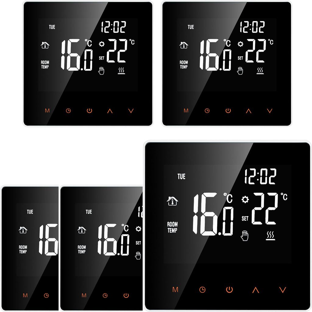 5X Smart Thermostat Digitale Temperaturregler LCD Display Touchscreen Woche Programmierbare Elektrische Fussbodenheizung Thermostat fuer Home Schoo...