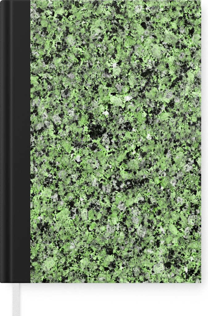 MuchoWow Notizbuch Tagebuch Haushaltsbuch Notebook A5 Kristall - Grün - Schwarz - Granit - Notizblock - Notizheft - Notebook - Schreibblock - Pa...