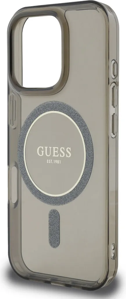 Custodia Guess iPhone 16 Pro MagSafe IML Glitter Circle Nero - 6