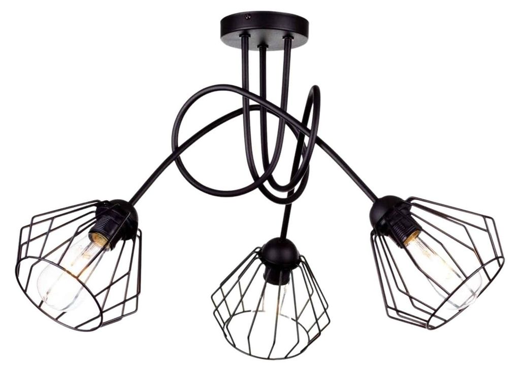 KAR-LIGHTING Deckenleuchte 3-flammig Schwarz, Metall für Produktbild 