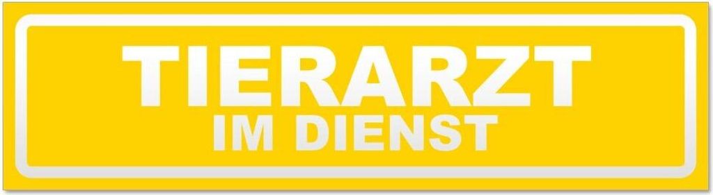 Kiwistar Tierarzt im Dienst invertiert Magnetschild Schild magnetisch - 45cm Gelb - Magnetfolie für Auto PKW Kfz